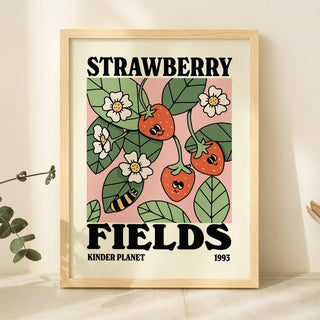 'Strawberry Fields' Cottagecore Print - Art Prints - Kinder Planet Company